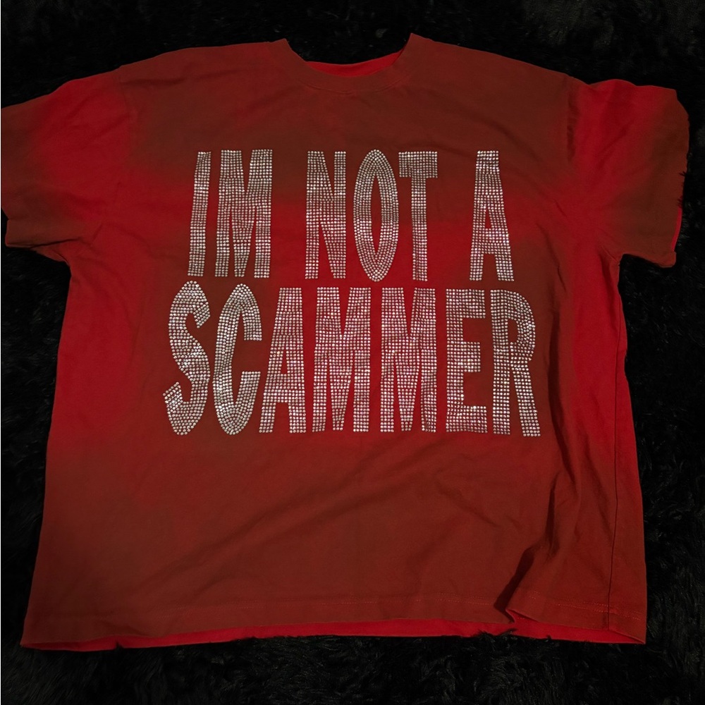 Red Graphic T-Shirt with Bold Statement